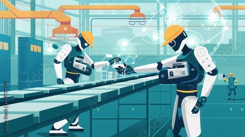 Wallpaper Mural Investigate the role of advanced robotics in manufacturing, where collaborative robots (cobots) Torontodigital.ca