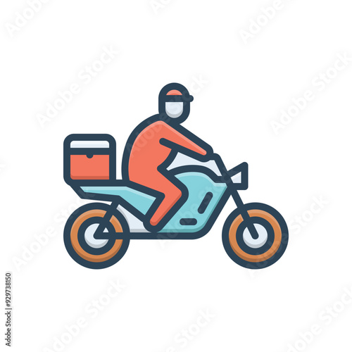 Color illustration icon for bike delivery