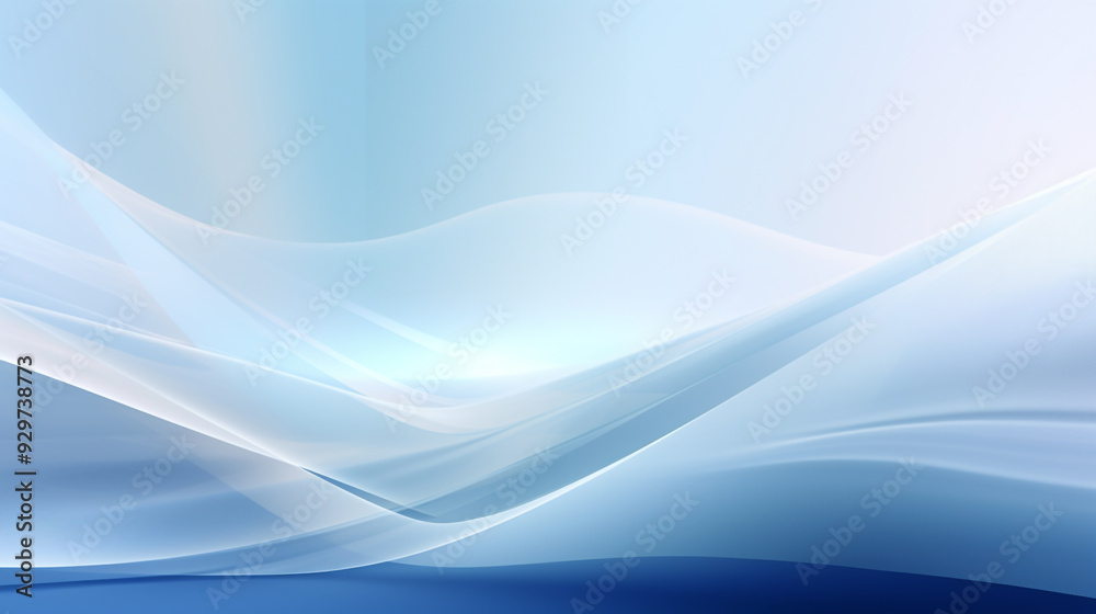 Fototapeta premium Abstract soft blue wave background. 3d blue background with blue lines curved wavy sparkle with copy space for text. Three-dimensional wave and blue background. 