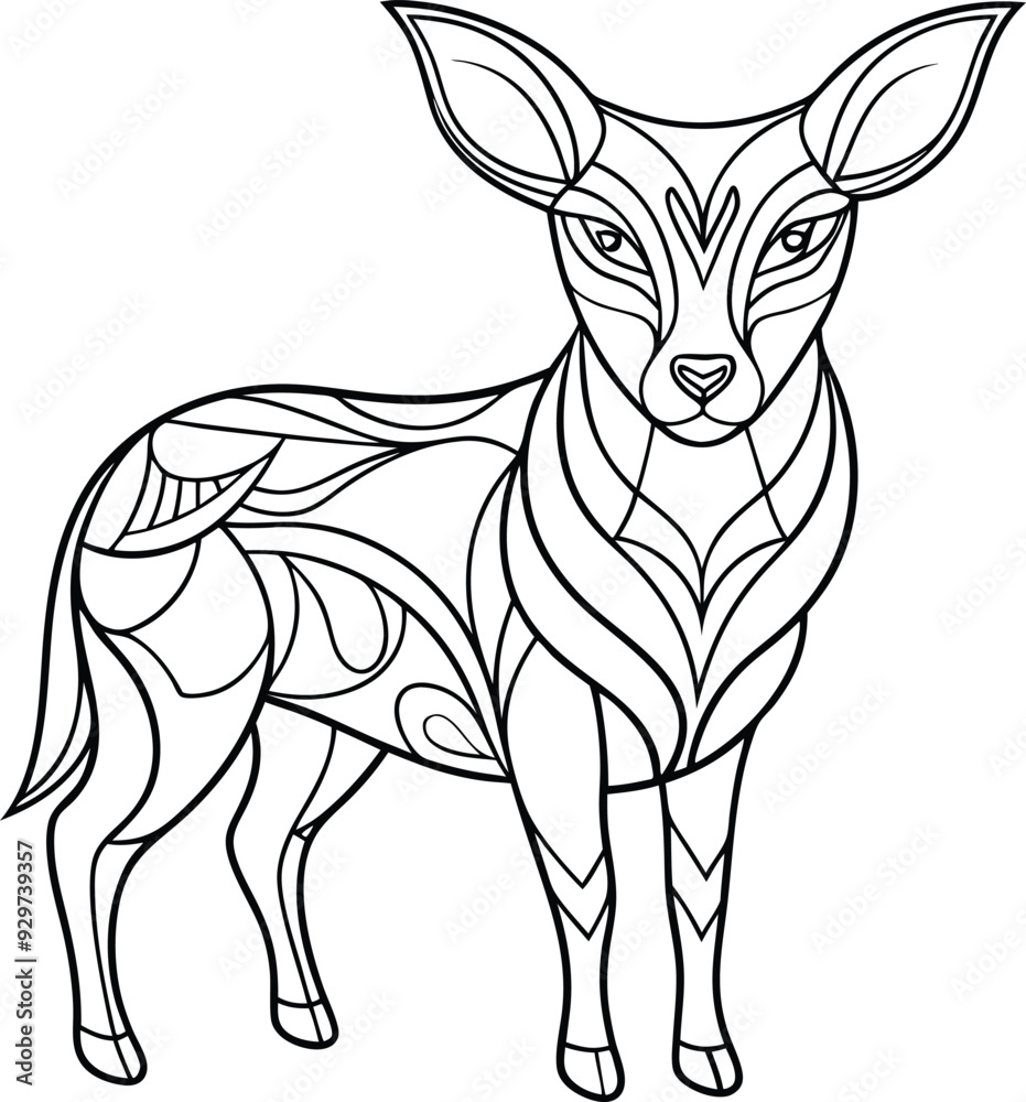 animal head modern tribal tattoo abstract line art illustration animal head modern tribal tattoo abstract line art illustration