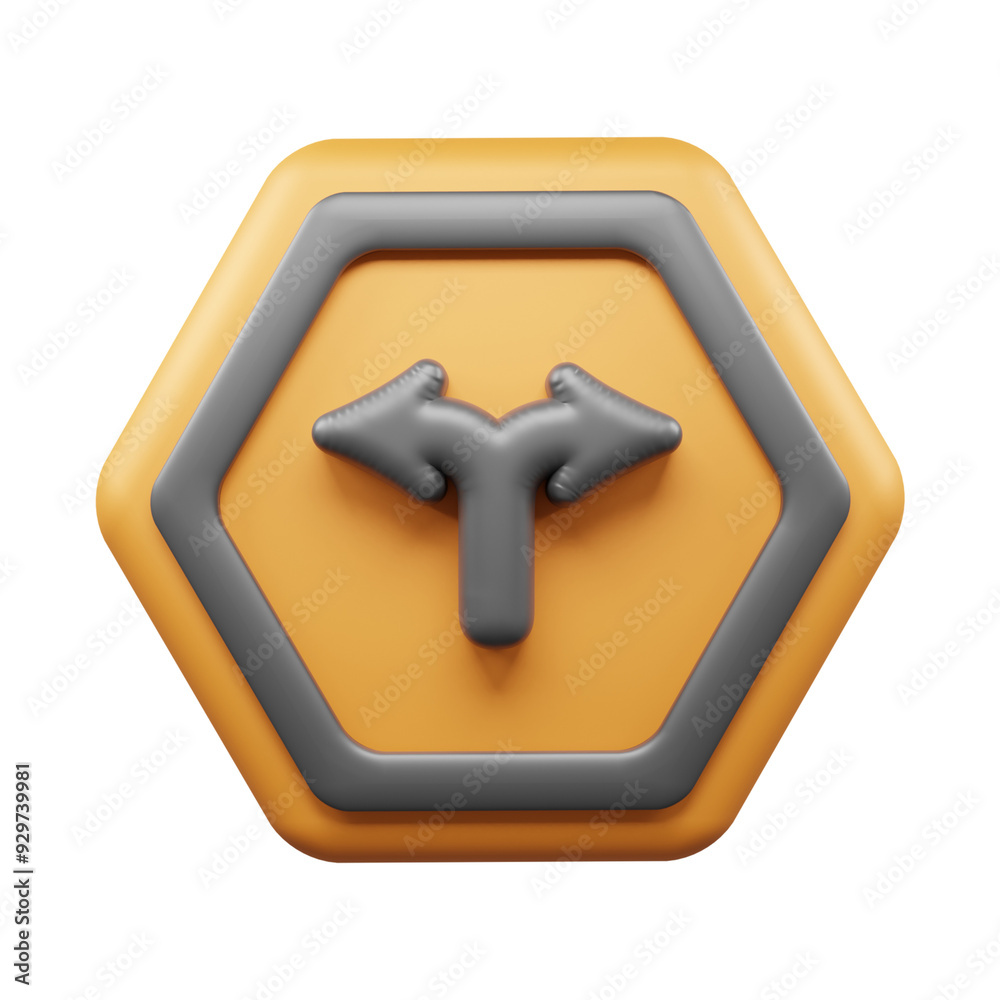 Obraz premium Traffic Sign And Symbol 3D Icon or Road sign 3d icon
