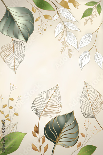 seamless background with leaves