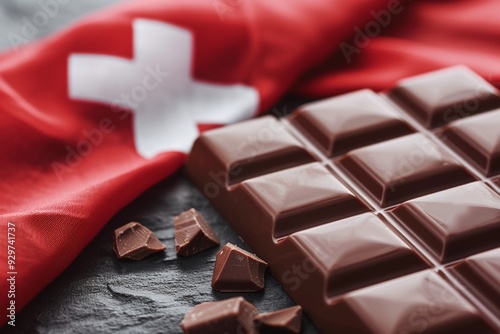 ai generative chocolate bar and swiss flag
