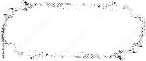 Glitch distorted grange shape . Noise grungy logo . Trendy defect error shapes . Glitched frame .Grunge textured . Distressed effect .Vector shapes