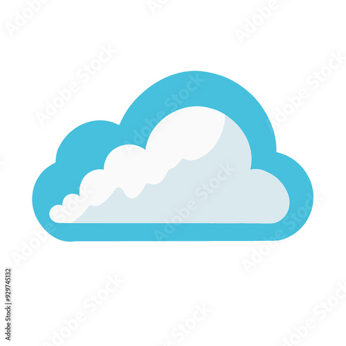 Illustration icon of cloud on a transparent background. Computer graphic. Element design. Clip art. Vector illustration. No background. Suitable for artwork design.