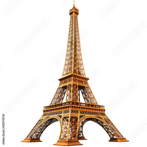 llilv_Realistic_Eiffel_Tower_wallpaper____ Isolated on Transparent or White Background, PNG