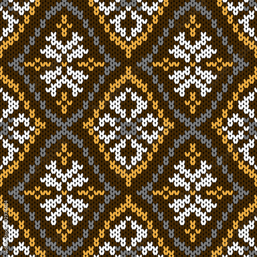 Seamless Knitted Pattern. Heart Cross Stitch Embroidery seamless pattern on background. Design for fashion texture,fabric,clothing,wrapping,print geometric ethnic oriental.