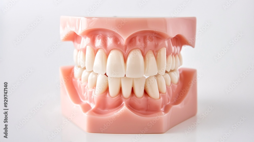 Obraz premium A tooth cast with gum on a white background.