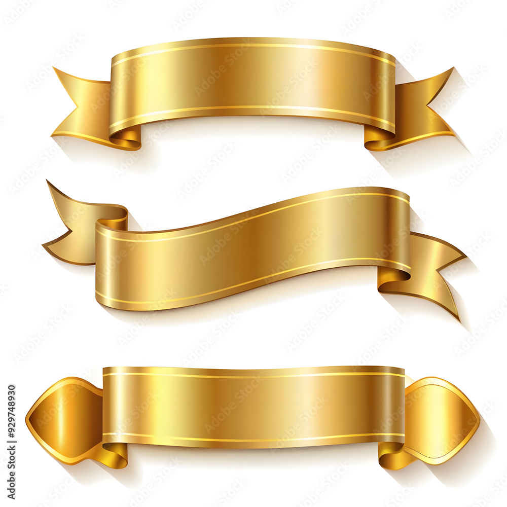 gold glossy ribbon vector banners set ribbon labe gold glossy ribbon vector banners set ribbon labe