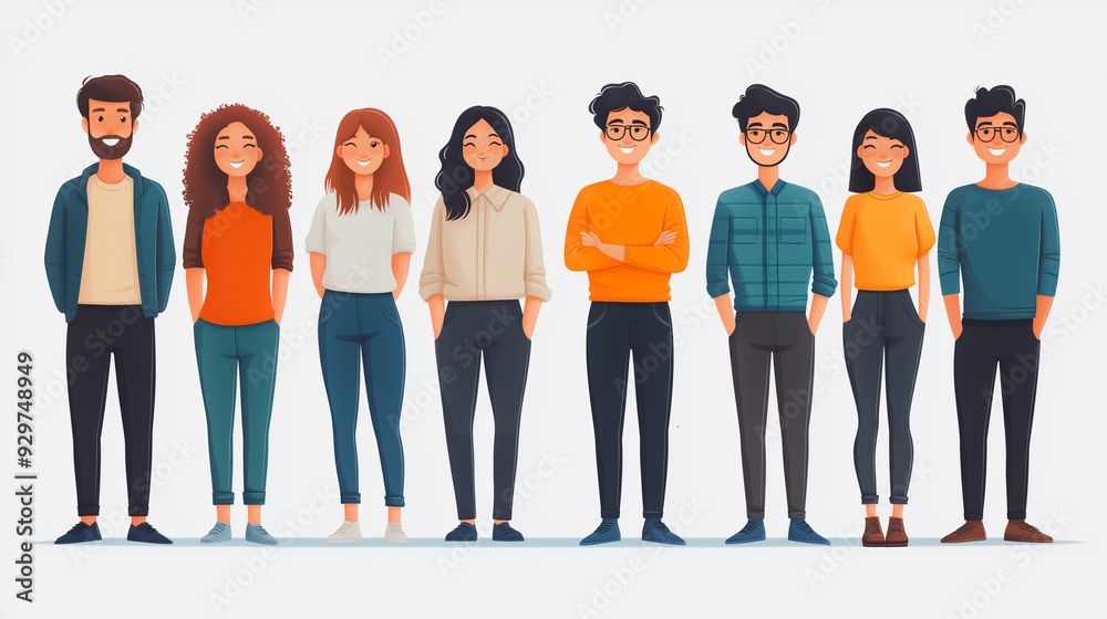 A group of people are standing in a line, with some wearing glasses and others not. Scene is cheerful and friendly, as everyone is smiling and posing for the camera A group of people are standing in a line, with some wearing glasses and others not. Scene is cheerful and friendly, as everyone is smiling and posing for the camera
