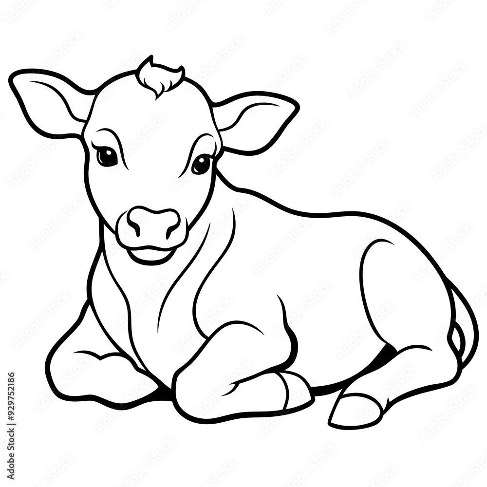 1 month old angus calf line line art vector illustration 1 month old angus calf line line art vector illustration