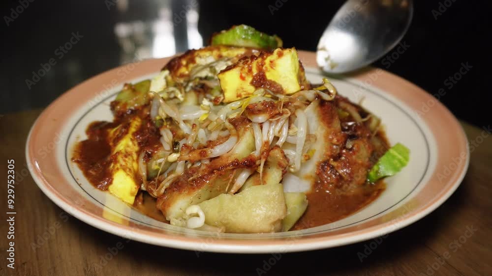 a plate of typical West Javanese street food a plate of typical West Javanese street food