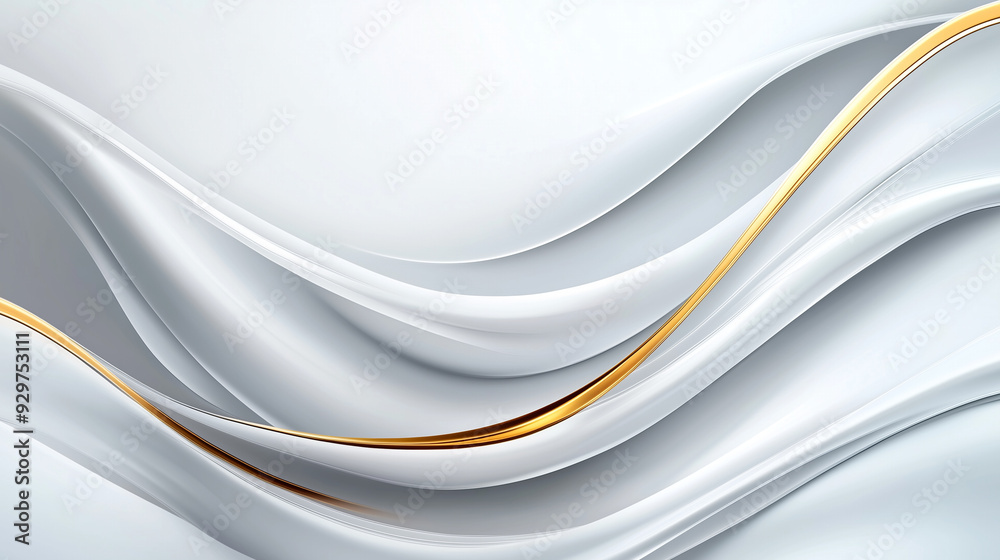 Obraz premium abstract white and golden background with silk waves, perfect as wallpaper.