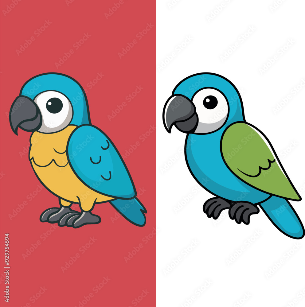 cute parrot vector with simple solid colour cute parrot vector with simple solid colour
