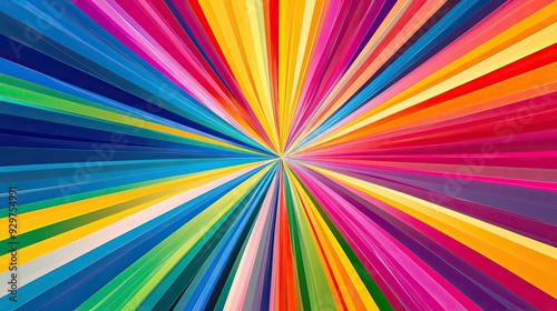 Vibrant concentric line burst background in minimal flat design radiating colorful energy and modern style