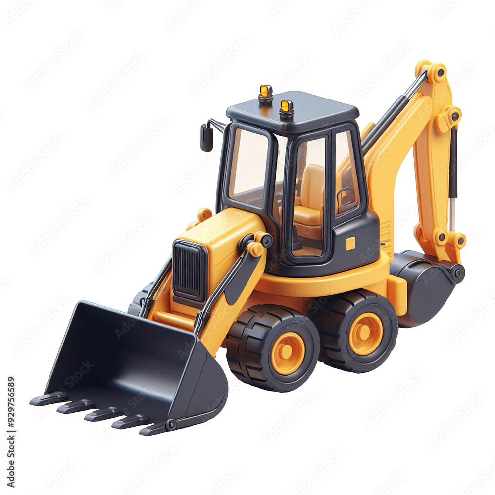 Backhoe Loader isolated on transparent background Backhoe Loader isolated on transparent background