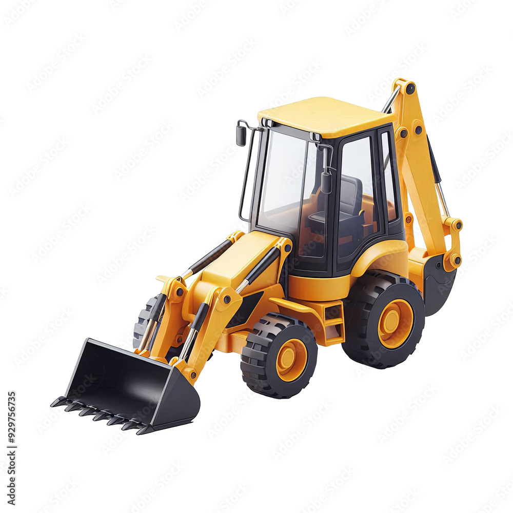 Backhoe Loader isolated on transparent background Backhoe Loader isolated on transparent background