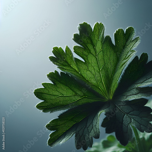 green leaves on a dark background