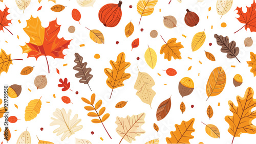 Free  Vector Fall Foliage Seamless Vector Pattern