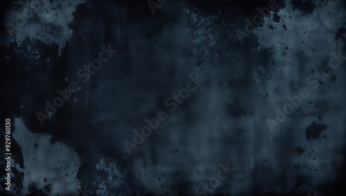 Grunge textured wall with dark edges and indigo blue tones. Grunge background design for poster, wallpaper, and banner