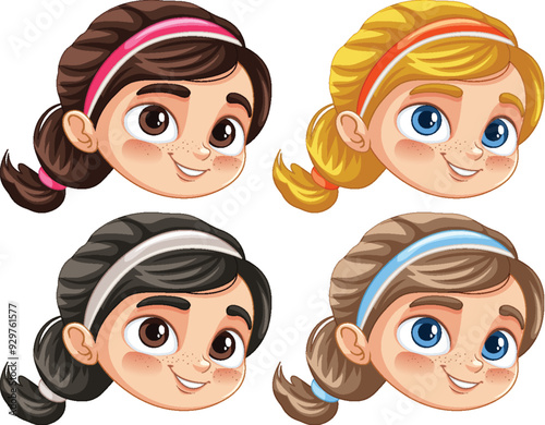 Tennis Girls with Headbands