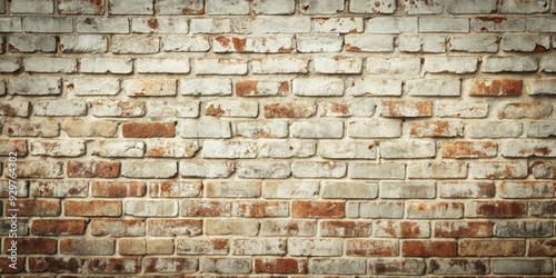 Retro-style grunge texture background featuring a weathered, distressed old white brick wall with a vintage effect, ideal for creative design projects and abstract compositions.