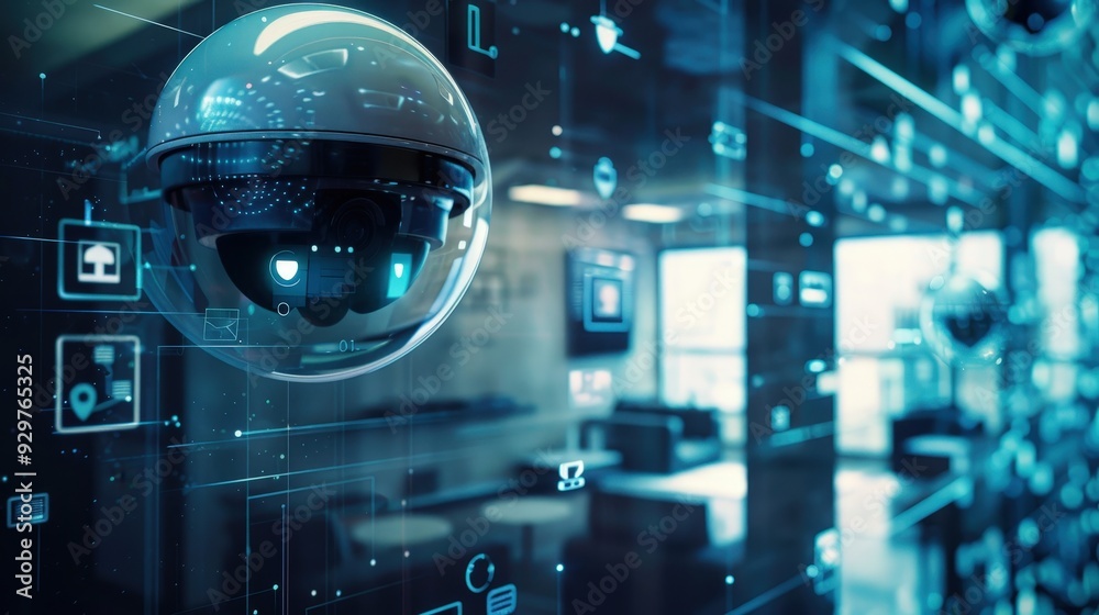 Depict a high-tech security setup using the latest surveillance tools Depict a high-tech security setup using the latest surveillance tools