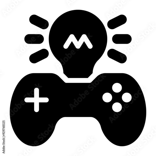 game concept, game idea, game development, concept, idea, game solution solid or glyph icon