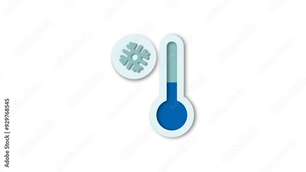 Freezing temperature animation with ice crystals Freezing temperature animation with ice crystals