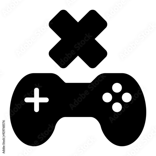 game over, dead, ended, lose, losing, game, banned solid or glyph icon