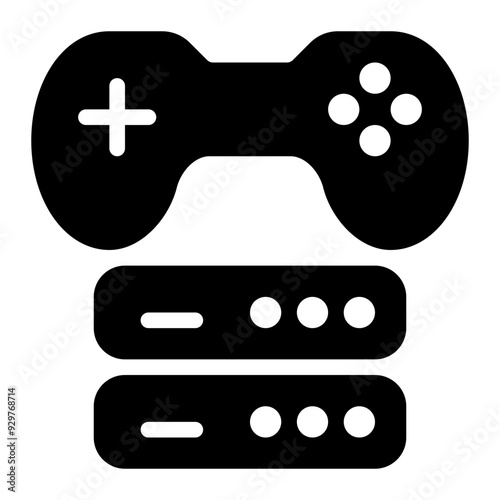 game storage, game server, game database, game host, games, hosting, game development solid or glyph icon