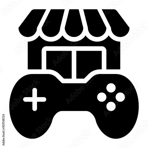 game store, game shop, game center, games, gaming, store, gaming cafe solid or glyph icon