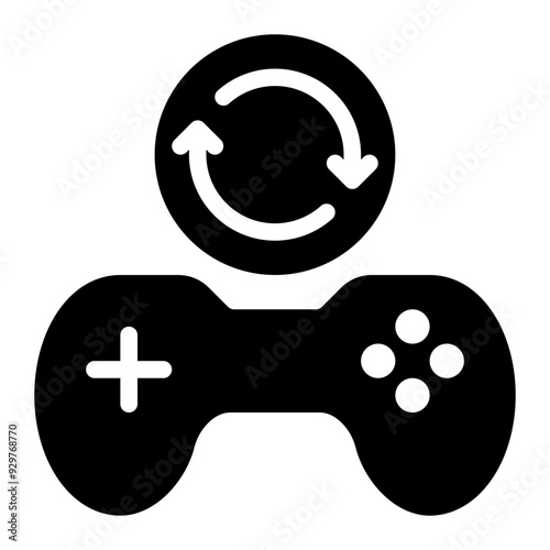 game update, game loading, game, updating, refreshing, game development solid or glyph icon