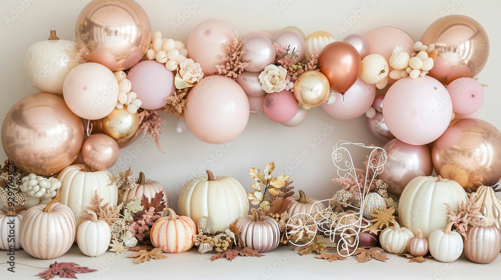 backdrop inspiration with an elegant soft color balloon and flower backdrop inspiration with an elegant soft color balloon and flower