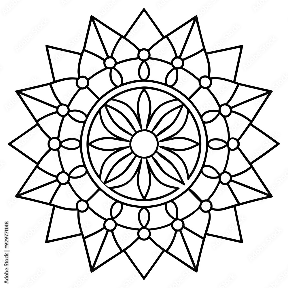Obraz premium Mandala line art. Mandala for coloring page