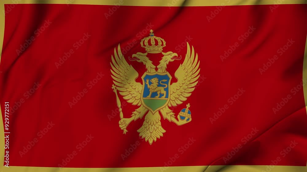 A beautiful view of the Montenegro flag video. 3d flag-waving video. Montenegro flag 4K resolution. A beautiful view of the Montenegro flag video. 3d flag-waving video. Montenegro flag 4K resolution.