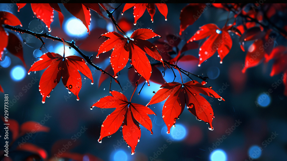 Autumn Leaves Glow, nature background wallpaper, anime illustration drawing Autumn Leaves Glow, nature background wallpaper, anime illustration drawing