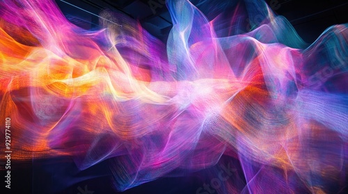 Abstract Light Trails in Vibrant Hues