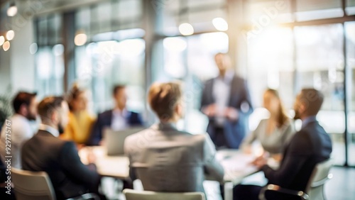 Unfocused Corporate Brainstorming - Out-of-focus background of a corporate brainstorming session.
