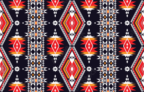 Geometric ethnic colorful pattern with triangle flower pattern african and stye Design for fabric, background, curtain, carpet, clothing, wrapping, Batik, fabric wallpaper, Vector illustration pattern