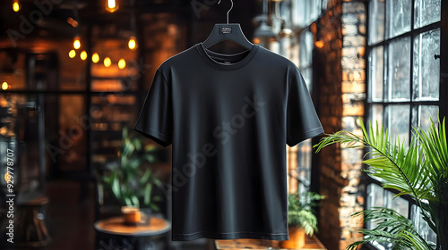 A black t-shirt displayed i...