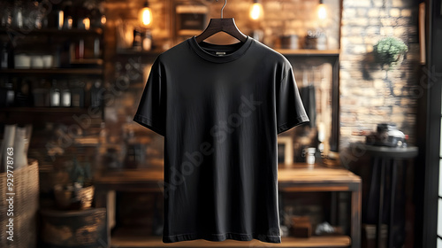 A black t-shirt displayed o...