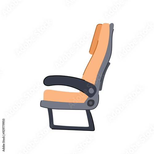 recline seat airplane cartoon. cushion tray, armrest headrest, economy business recline seat airplane sign. isolated symbol vector illustration