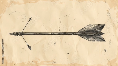 Design an arrow with a vintage, hand-drawn style. photo