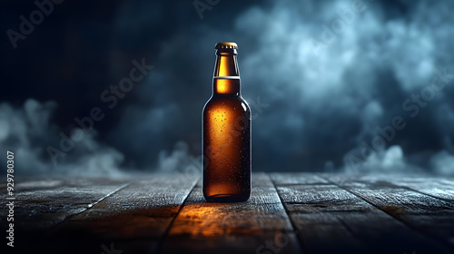 A bottle with condensation,...