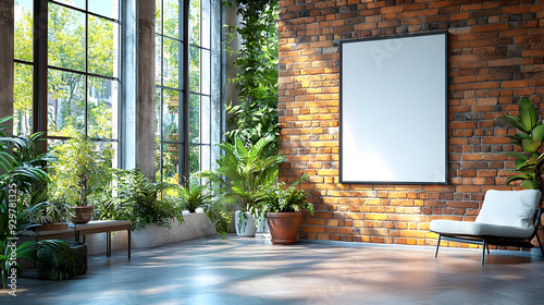 A bright interior with plan...