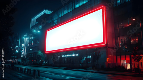 A brightly lit billboard in...