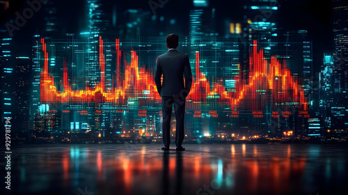 A businessman analyzing fin...