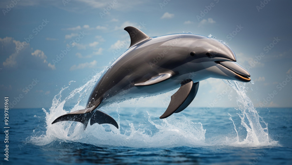 Fototapeta premium dolphin jumping out of water