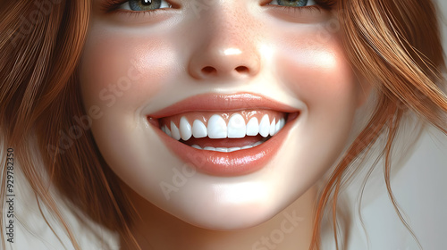 A cheerful young woman with...